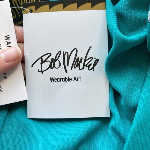 Bob Mackie NWT Embroidered Metallic Ribbed Sheer Blouse Womens 28W Plus Art Chic - Picture 7 of 11